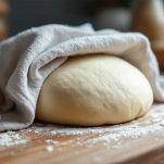 Panetto di impasto coperto con panno.