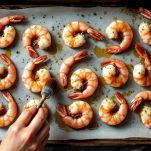 Gamberoni sulla teglia