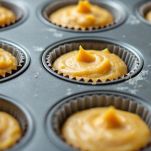 Stampini per muffin pieni di impasto