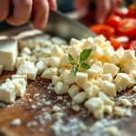 Mozzarella, caciotta e pomodori tagliati