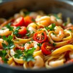 Linguine agli scampi pronte