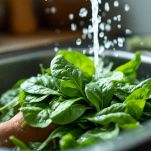 Lavate gli spinaci