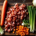 prosciutto crudo e verdure da tagliare