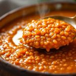 zuppa di lenticchie rosse da impiattare