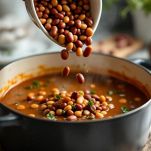 Completamento della minestra con altri fagioli