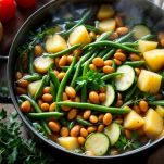 Minestrone con fagioli, patate e zucchine