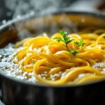 Pasta fresca nella pentola