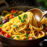 Pasta mescolata con le verdure
