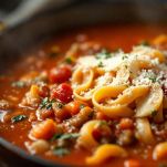 Piatto caldo con Parmigiano grattugiato