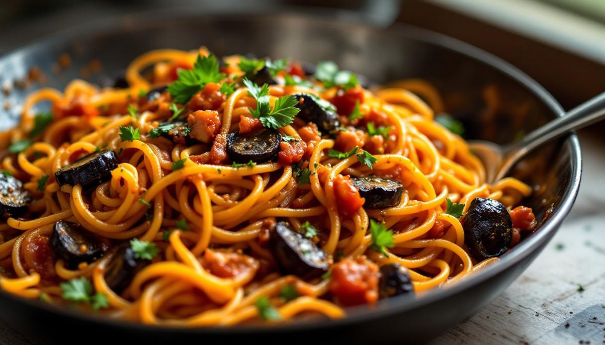 Spaghetti con pesce spada