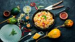 Pasta con crema di zucca e guanciale croccante