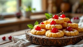 Dolcetti di mandorle serviti su piatto da dessert.
