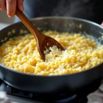 Mantecatura del risotto alla parmigiana