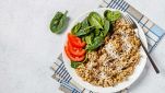 Risotto con funghi e spinaci