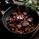 Vino rosso in padella