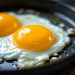 Uova crude in padella