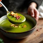 Vellutata di zucchine pronta per essere gustata