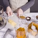 Zucca, zucchero, burro e uova