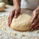 impasto pizza fatto con bimby sul tavolo