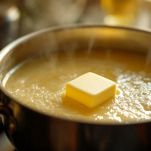 La cottura del burro a fuoco medio