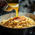 Fumetto di pesce nel riso