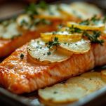 Salmone in crosta di patate