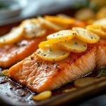 Rivestimento del salmone con le patate