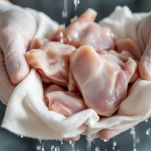 Lavate la carne di coniglio