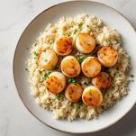Risotto con le capesante pronto