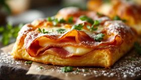 Torta salata con prosciutto e formaggio