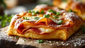 Torta salata con prosciutto e formaggio