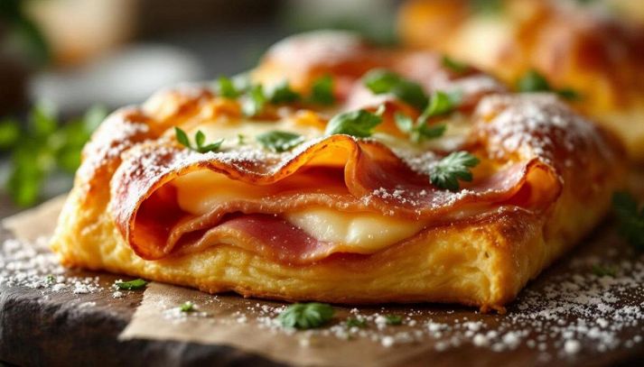 Torta salata con prosciutto e formaggio