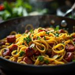 Mantecatura pasta radicchio e salsiccia