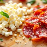 Mozzarella e salamino affettati