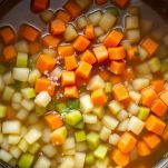 Brodo in fase di preparazione.