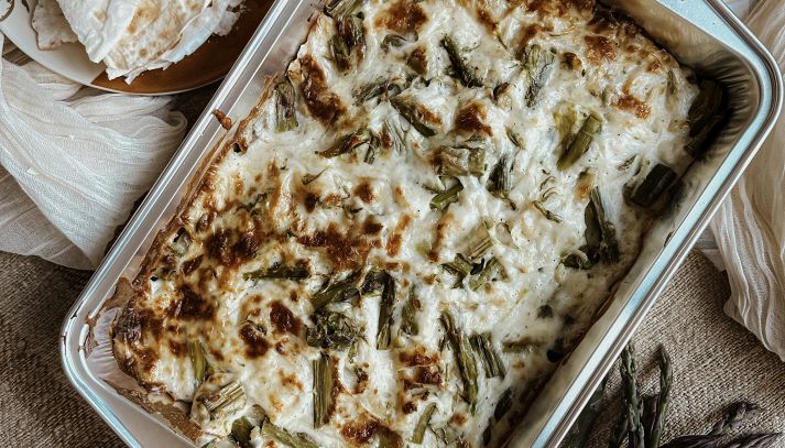 Lasagna di pane carasau e asparagi