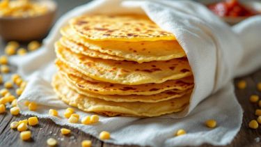 tortillasdorate servite avvolte in canovaccio.