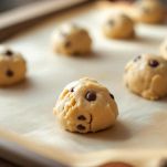 Palline di impasto su teglia