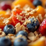 granella di mandorle sull’insalata di frutta