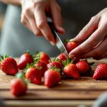 Fragole in lavorazione