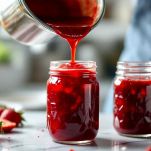 Confettura di fragole nei barattoli