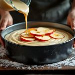 Torta di mele senza uova nella tortiera