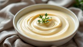 Ciotola con besciamella vegana liscia e vellutata