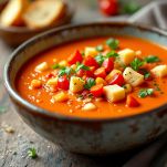 Servizio del gazpacho
