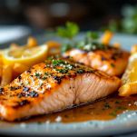 salmone grigliato pronto da mangiare