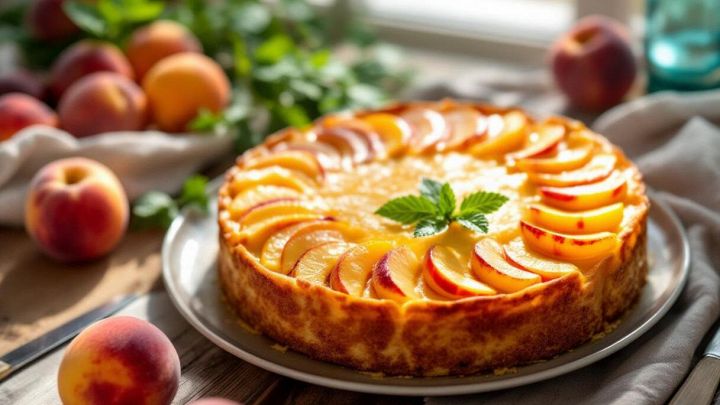 Torta alle pesche