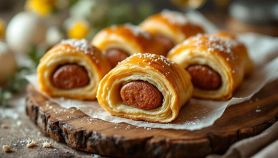 Stuzzichini veloci con pasta sfoglia e wurstel