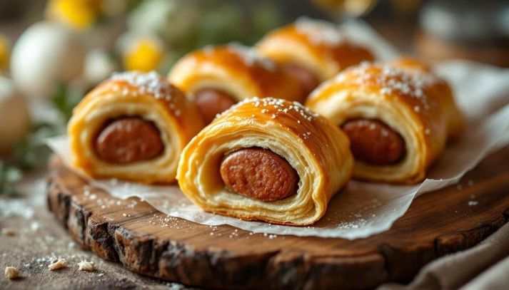 Stuzzichini veloci con pasta sfoglia e wurstel
