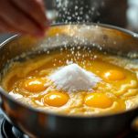 Lavorazione di uova e zucchero