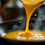 Frittata di patate e cipolle in cottura